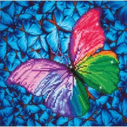 Kit DIAMOND DOTZ® Papillon Rose - Avec cadre