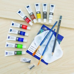 Coffret alu transparent ROYAL LANGNICKEL® Peinture acrylique 18 pcs