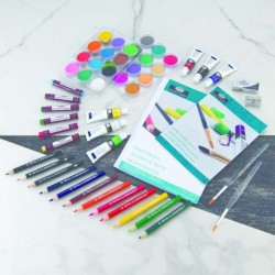 Coffret alu transparent ROYAL LANGNICKEL® Multi techniques 74 pcs