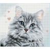 DIAMOND DOTZ® Carré Pricilla le Chat - Intermédiaire - Avec cadre