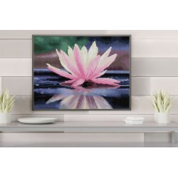 DIAMOND DOTZ® Carré Reflet de Fleur de Lotus - Intermédiaire - Avec cadre