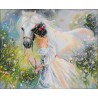 DIAMOND DOTZ® Carré La Jeune fille et son Cheval Blanc - Intermédiaire - Avec cadre