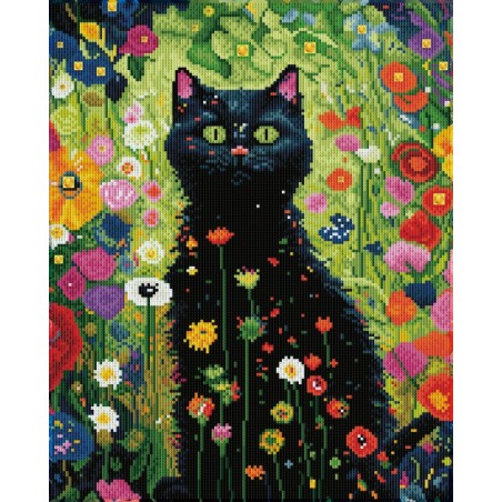 Kit DIAMOND DOTZ® Le chat noir au jardin