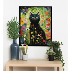 Kit DIAMOND DOTZ® Le chat noir au jardin
