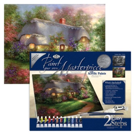 Kit ROYAL LANGNICKEL® Peinture d'art sur châssis - Le cottage enchanté
