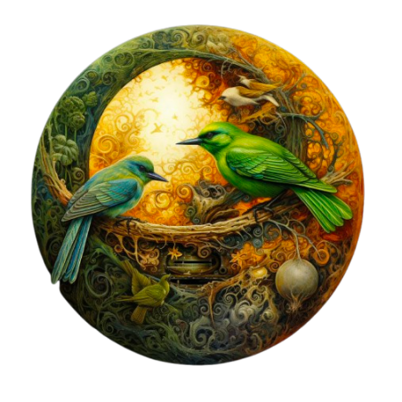 Happy Puzzle® bois - Couple d'oiseaux