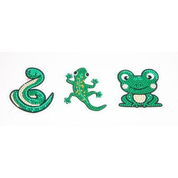 Kit DOTZIES® 3 stickers Serpent, lézard, grenouille