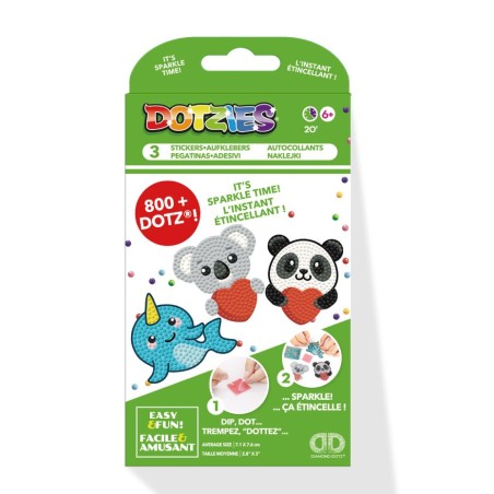 Kit DOTZIES® 3 stickers Panda, Koala, Narval