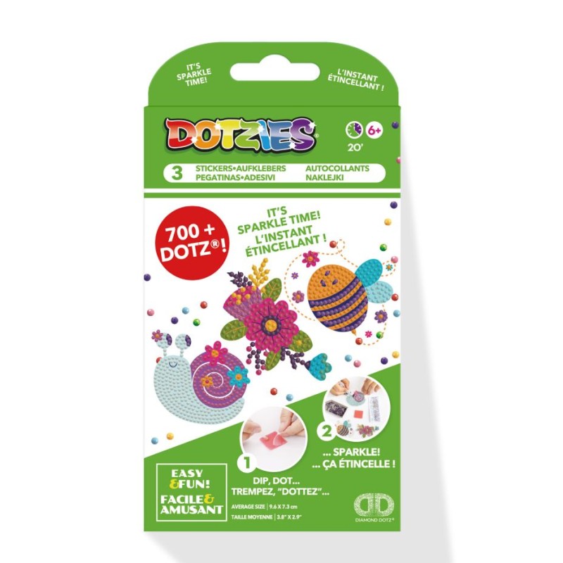 Kit DOTZIES® 3 stickers Animaux des jardins