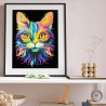 Kit Diamond Dotz® fond noir suédine - Le Chat arc-en-ciel