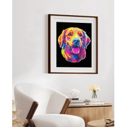 Kit Diamond Dotz® fond noir suédine - le Chien Golden Retriever