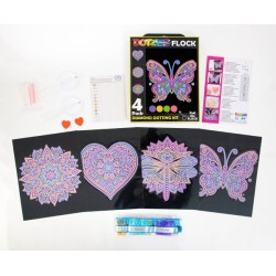 Kit Dotzies® 4 designs fond noir suédine - Mandalas