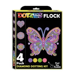 Kit Dotzies® 4 designs fond noir suédine - Mandalas