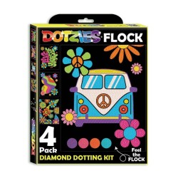 Kit Dotzies® 4 designs fond noir suédine - Peace and Love