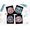 Kit Dotzies® 4 designs fond noir suédine - Héroïnes Manga