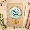 Carnet bois rechargeable KOMONI® – Modèle Travel the world