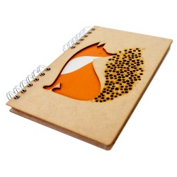 Carnet bois rechargeable KOMONI® – Modèle Renard Little Fire