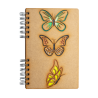 Carnet bois rechargeable KOMONI® – Modèle Papillons