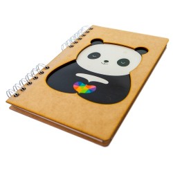Carnet bois rechargeable KOMONI® – Modèle Panda Love