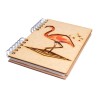 Carnet bois rechargeable KOMONI® – Modèle Flamants roses