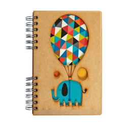 Carnet A4 Komoni - modèle éléphant aux ballons
