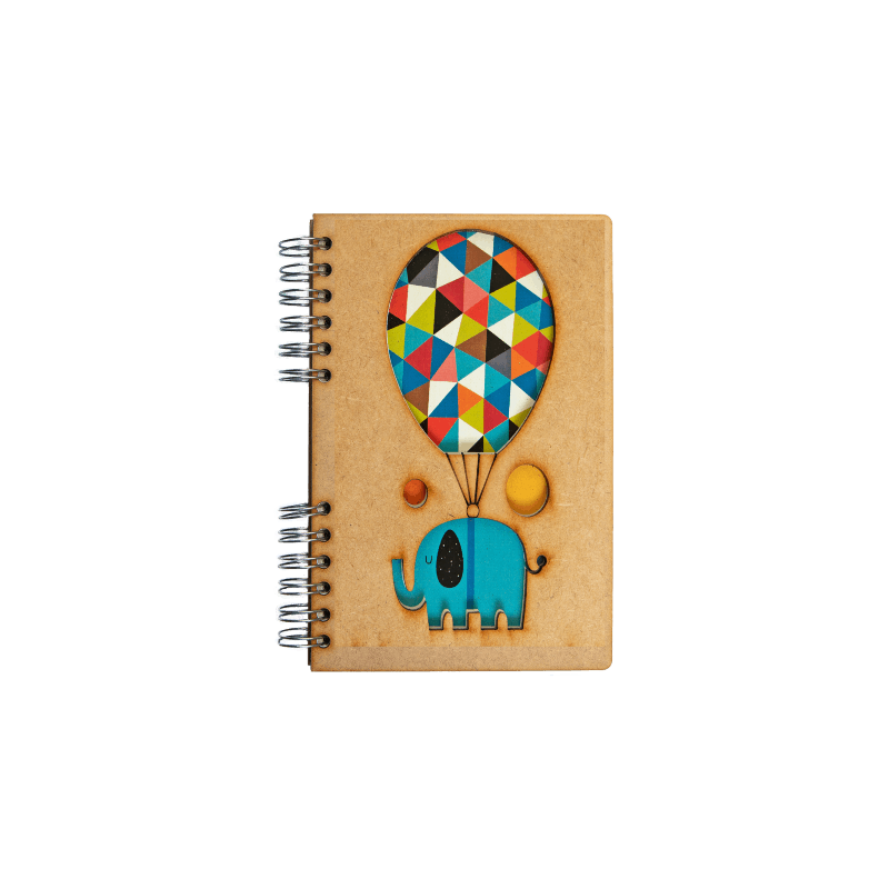 Carnet A4 Komoni - modèle éléphant aux ballons