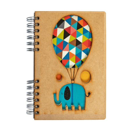 Carnet A4 Komoni - modèle éléphant aux ballons