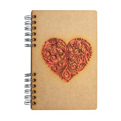 Carnet A4 Komoni - modèle coeur rouge
