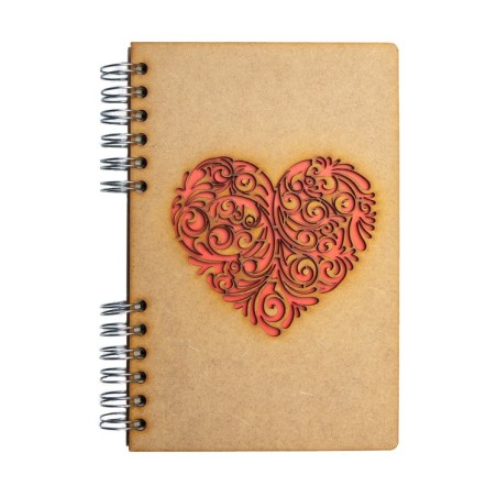 Carnet A4 Komoni - modèle coeur rouge