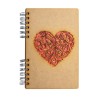 Carnet A4 Komoni - modèle coeur rouge