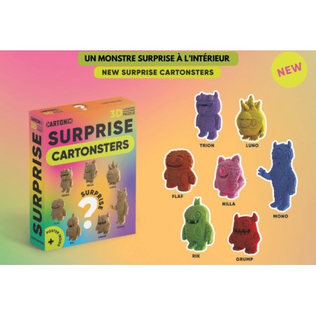 CARTONIC® - Modèle Surprise Cartonsters VENDU au display x10 pcs
