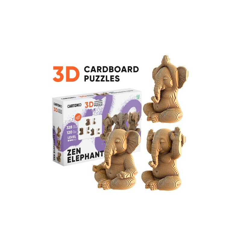 Cartonic® - Trio d'éléphants zen