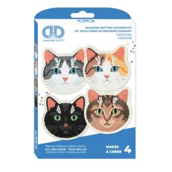 Kit 4 sous-verres Diamond Dotz® - Motifs Chats