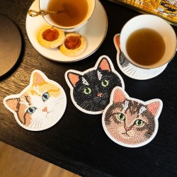 Kit 4 sous-verres Diamond Dotz® - Motifs Chats