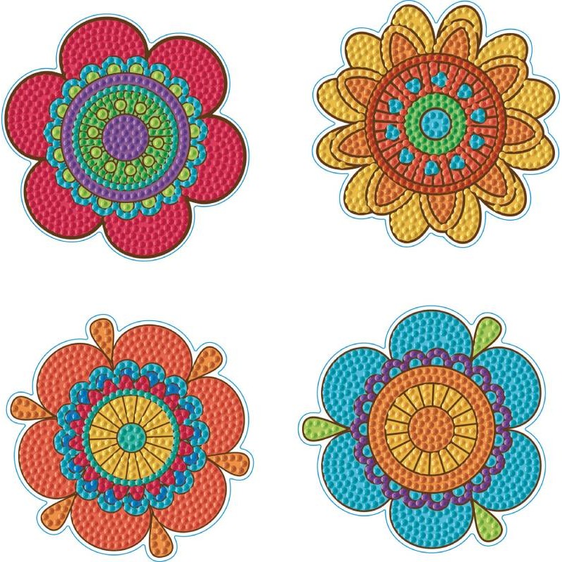 Kit 4 sous-verres Diamond Dotz® - Fleurs hippies