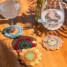 Kit 4 sous-verres Diamond Dotz® - Fleurs hippies
