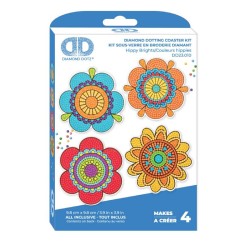 Kit 4 sous-verres Diamond Dotz® - Fleurs hippies