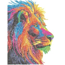 Diamond Dotz® fond suédine noir - Lion lumineux