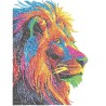 Diamond Dotz® fond suédine noir - Lion lumineux