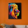 Diamond Dotz® fond suédine noir - Lion lumineux
