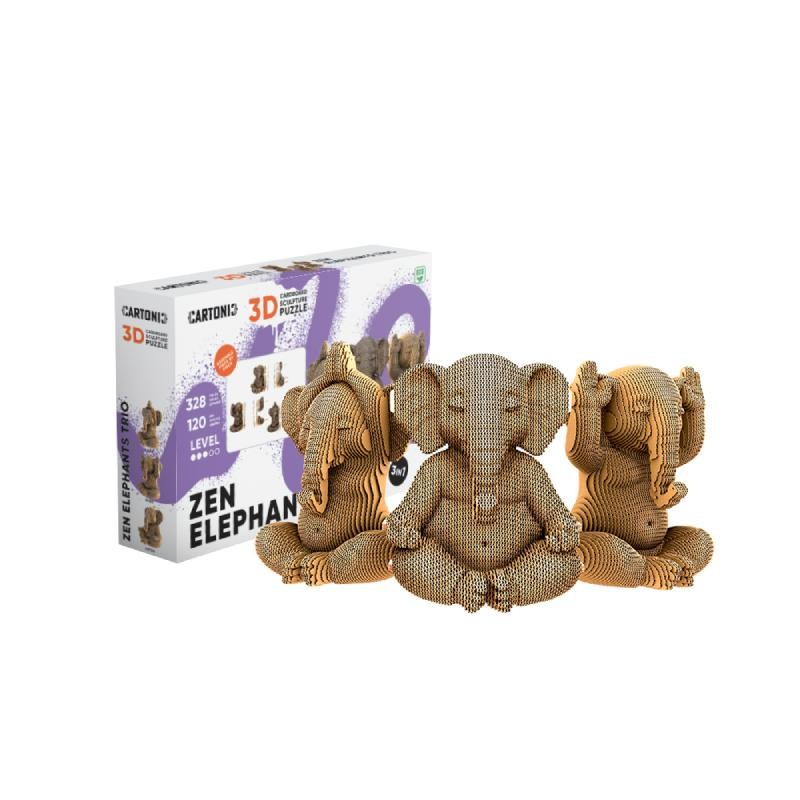 Cartonic® - Trio d'éléphants zen