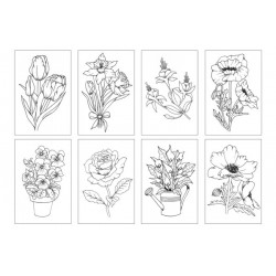 CARTES COLORIAGE CHAMELEON PENS - THÈME FLEURS