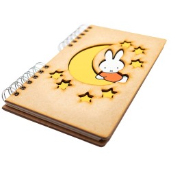 Carnet bois rechargeable KOMONI® – Modèle Miffy sur la lune